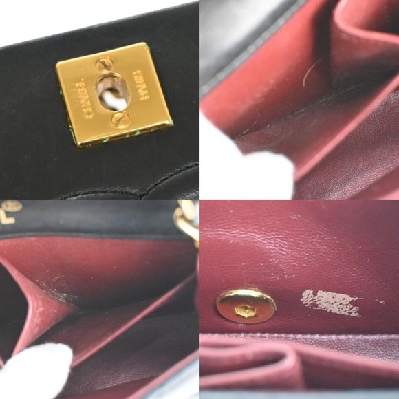 CHANEL CC Mini Matelasse Full Flap Chain Shoulder Bag Leather Black GHW - Picture 11 of 16